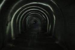 Lightpainting the long tunnel with a 2 minute exposure.