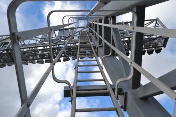 Ladders to above stadium